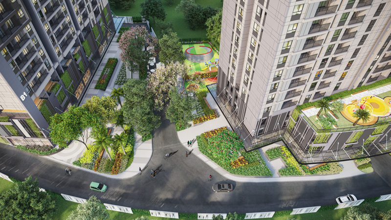 Lối lên bãi xe tầng 2